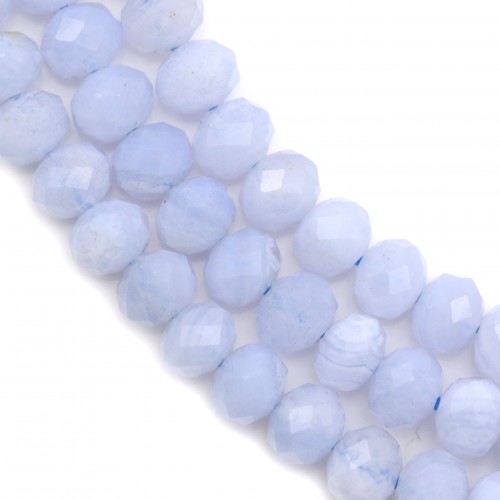 Blue Chalcedony Faceted Rondelle 4x6mm x 40cm