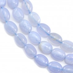 Blue Chalcedony Oval 6x8mm x 40cm
