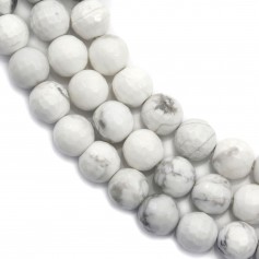 White Holite Round facette 6mm X40 pcs 