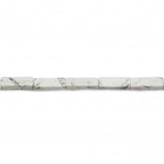 Howlite blanche rectangle 4x13mm x 10pcs