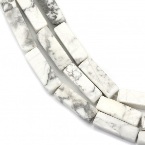 Rectángulo blanco de howlita 4x13mm x 40cm