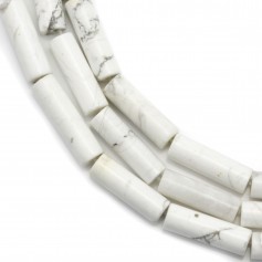 White howlite tube 4x13mm x 40cm 
