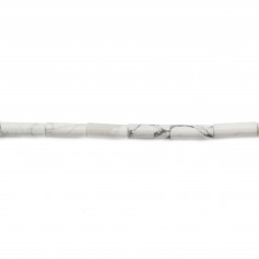 Howlite blanche tube 4x13mm x 8pcs.