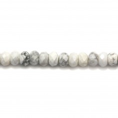 Howlite blanche, en forme de rondelle facette 3x4mm x 10 pcs