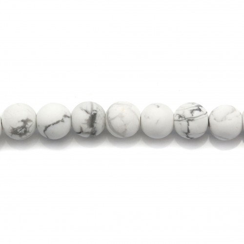 Howlite blanche matte ronde 6mm x 20pcs
