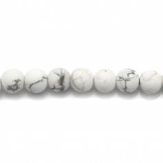 Howlite blanche matte ronde 6mm x 20pcs