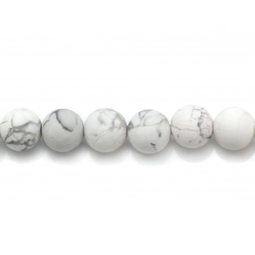 White mat howlit round 8mm x 20pcs