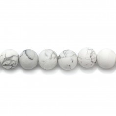 Howlite blanche matte ronde 8mm x 20pcs