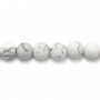 Howlite blanche matte ronde 6mm x 40cm