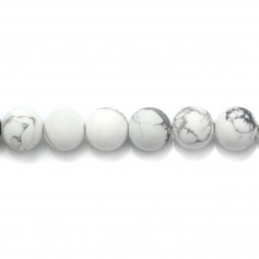 Howlite blanche matte ronde 10mm x 10pcs