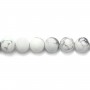 Howlite blanche matte ronde 8mm x 40cm