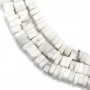 Howlite blanche, forme rondelle carré, 2.5x4.5mm x 40cm