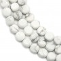 Howlite blanche, de forme ronde et plate, 6mm x 40cm