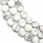 Howlite, de forme ronde et plate, 10mm x 40cm