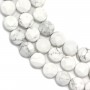 Howlite, de forme ronde facetté et plate, 10mm x 40cm