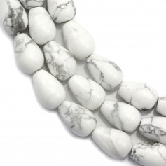 Howlite, en forme de goutte ronde lisse, 8 * 12mm x 40cm