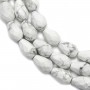 Howlite, en forme de goutte ronde facetté, 8 * 12mm x 40cm