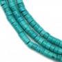 Howlite teinted blue green, in shaped of a roundel, 3 * 4mm x 40cm
