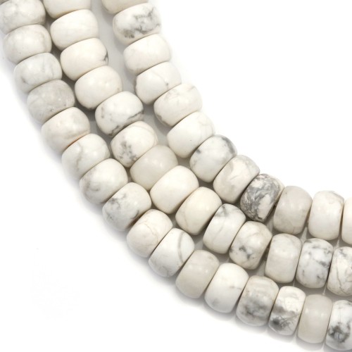 White howlite, in the shape of a roundel, 4 * 6mm x 40cm