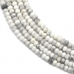 Howlite rondelle faceted 2x3mm x 40cm