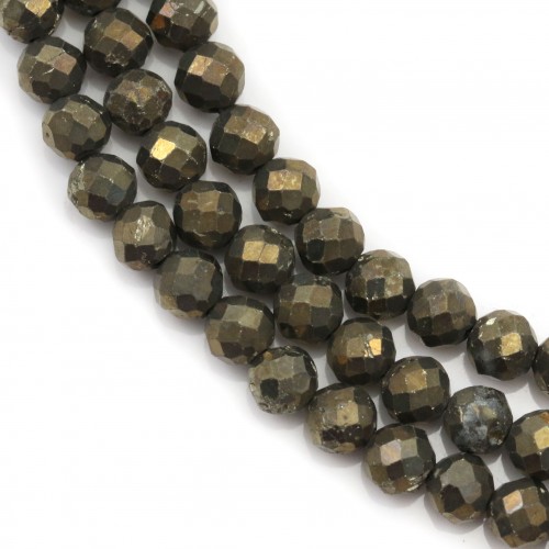 Pyrite Ronde Facette 4mm x 40cm 