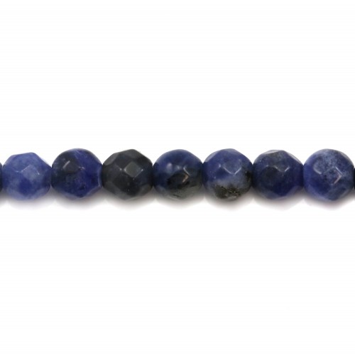 Sodalite facet round 6mm x 6pcs