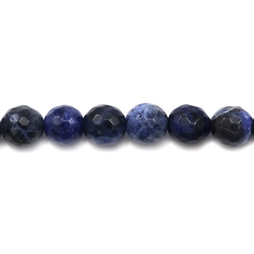 Sodalite ronde facette 8mm x 6pcs 