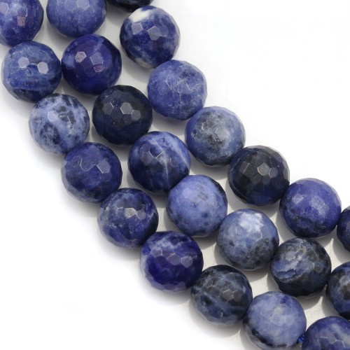 Sodalite ronde facette 10mm x 40cm