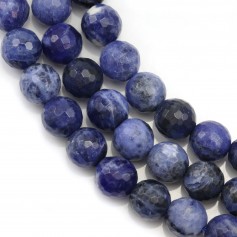 Sodalite ronde facette 10mm x 40cm