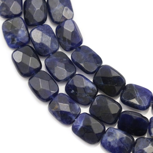 Sodalite rectangle facette 8x10mm x 40cm