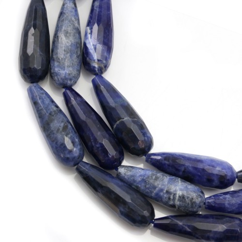 Sodalite drop faceted 10x30mm x 39cm (13pcs)