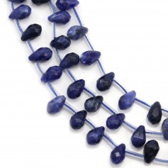 Sodalite in the shape of a faceted drop, 6 * 9mm x 40cm