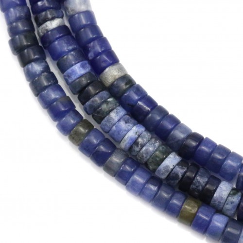 Sodalite azul, forma redonda Heishi, 2x4mm x 38cm