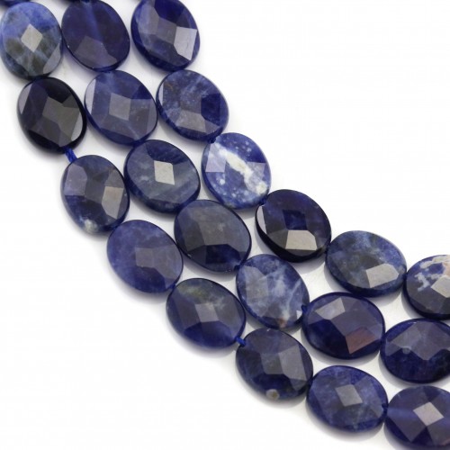 Sodalite, oval facetada 8x10mm x 39cm