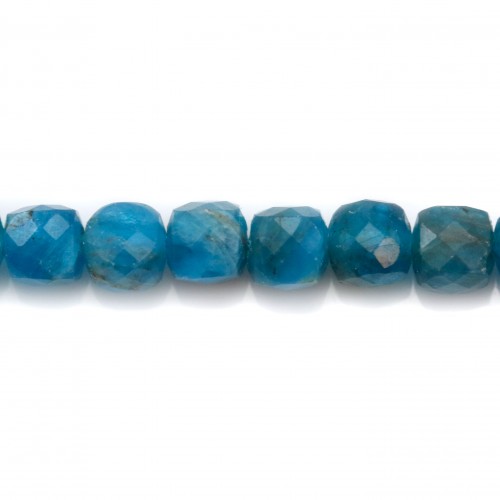 Aquamarine, in the shape of a faceted cube, 4-4.5mm x 40cm