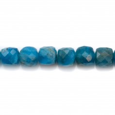 Apatite, en forme de cube facetté, 4-4.5mm x 40cm
