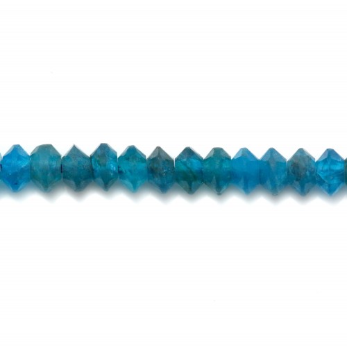 Apatite rondelle boulier facette 2x3mm sur fil 39cm