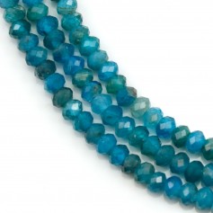 Apatite bleu, en forme de rondelle facetté, 3 * 4mm x 39cm