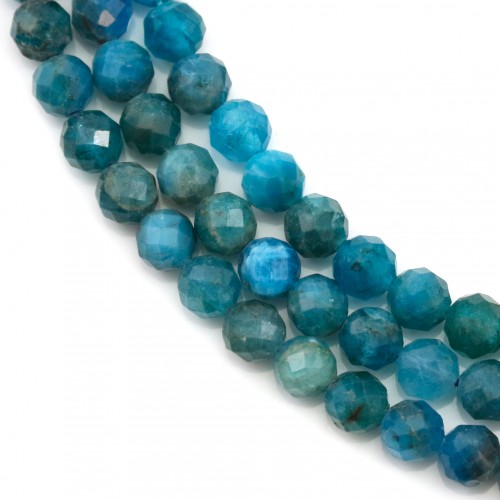 Apatite,  ronde facettée, 4-5mm x 37cm