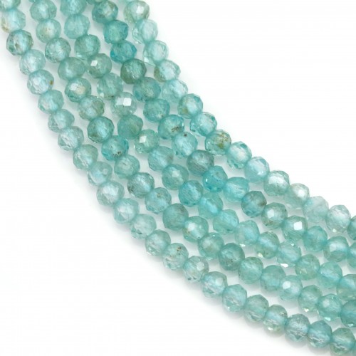 Apatite, tondo sfaccettato, 2x3mm x 39cm