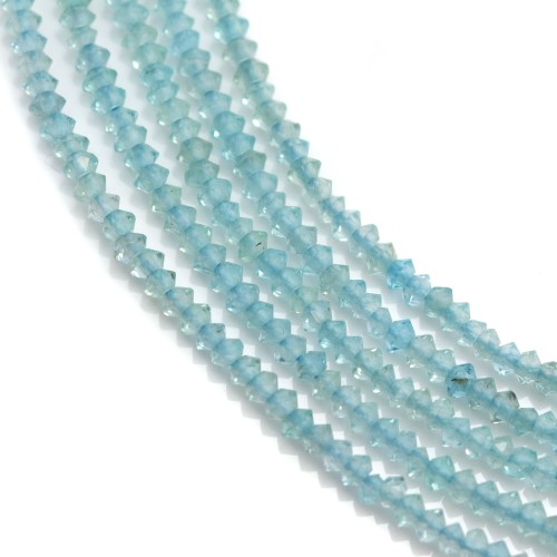 Apatite, rondelle boulier facettée, 2x3mm x 38cm