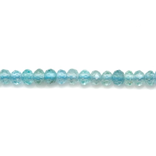 Apatite rondelle facettée sur fil 3-4mm x 6pcs