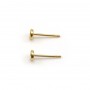 Clous d'oreilles sertis pour cabochon 3mm x2pcs