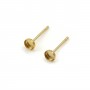 Clous d'oreilles sertis pour cabochon 3mm x2pcs