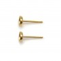 Clous d'oreilles sertis pour cabochon 4mm x2pcs