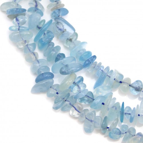 Aigue-marine forme en chips x 40cm