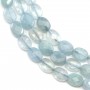 Aquamarine, faceted oval 6x8mm x 39cm