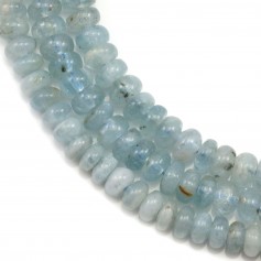 Aigue marine rondelle 4x6mm x 40cm