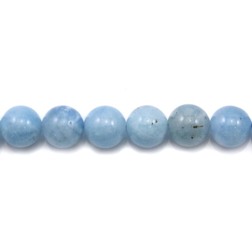 Aquamarine round 9-10mm x 2pcs
