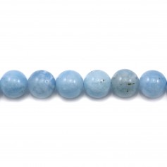 Aigue marine rond 9-10mm x 2pcs